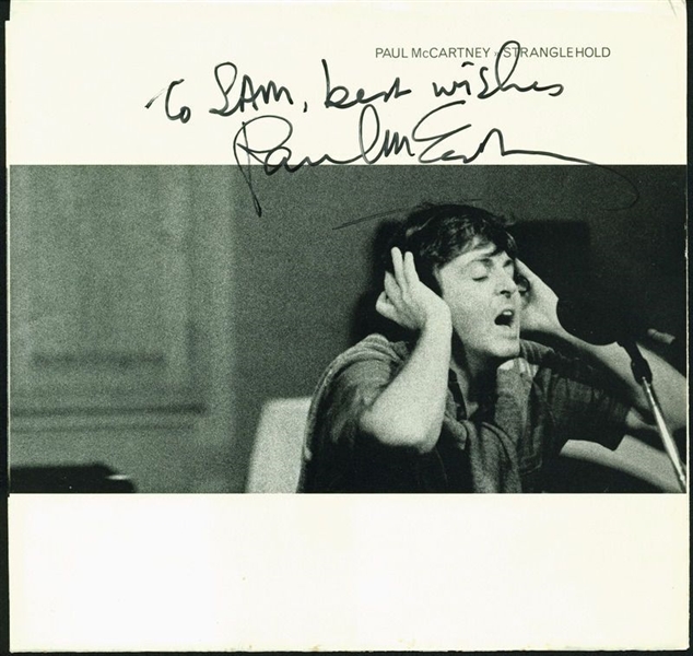 Paul McCartney Signed 7" x 7" "Stranglehold" Album Cover (PSA/DNA & Cox)