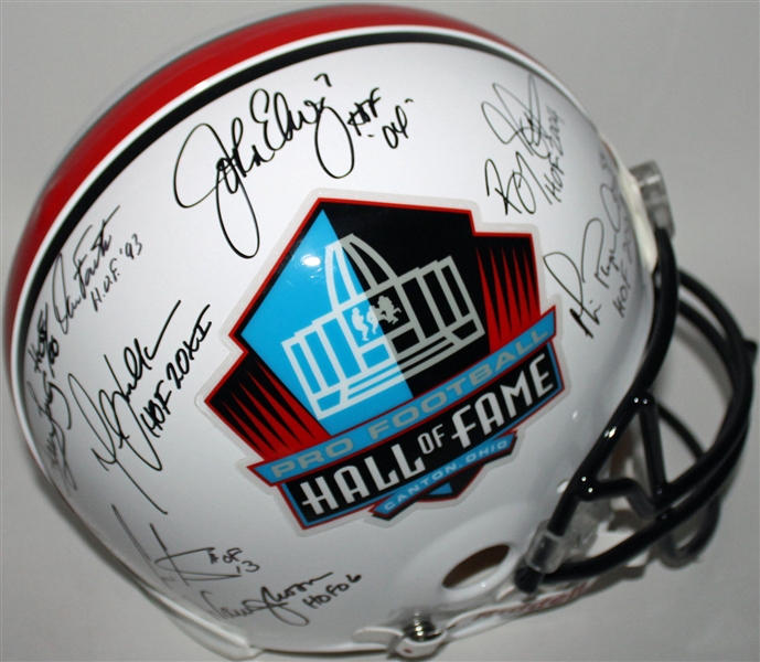 HOF Legends: Multi-Signed Full-Sized Helmet w/ Sanders, Elway, Irvin +5 (PSA/DNA)