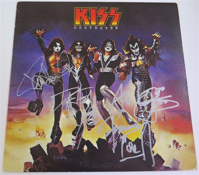 KISS Original Group Signed "Destroyer" Record Album (Epperson/REAL)
