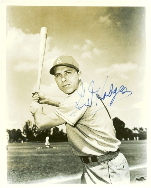 Stunning Gil Hodges Signed 8" x 10" Photo, One of the Finest We Have Seen (JSA)
