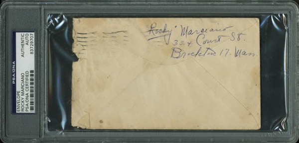 Rocky Marciano Signed Vintage Envelope (PSA/DNA Encapsulated)