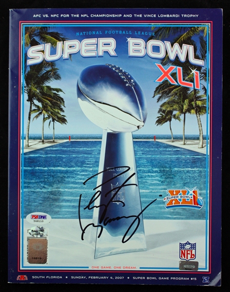 Peyton Manning Signed XLI Super Bowl Program (Manning Holo & PSA/DNA)