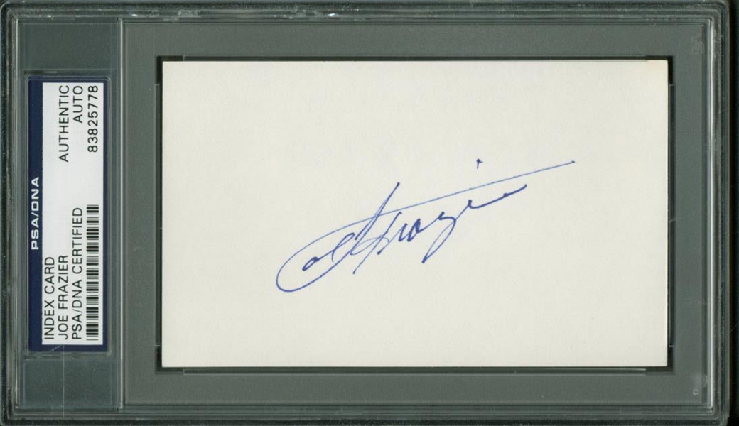 Joe Frazier Vintage Signed 3" x 5" Index Card (PSA/DNA)