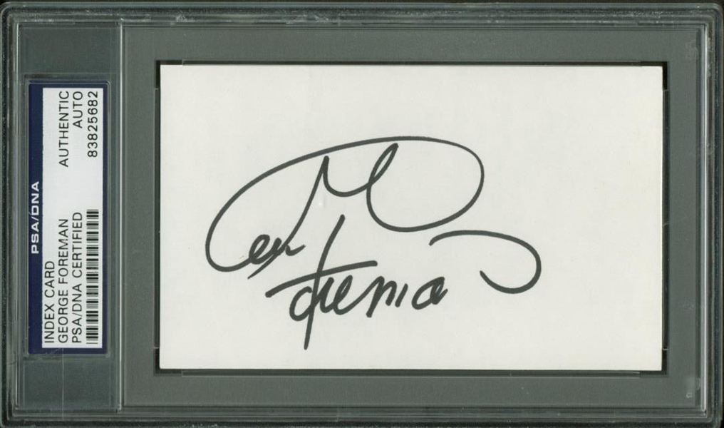 George Foreman Signed 3" x 5" Index Card (PSA/DNA Encapsulated)