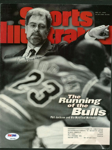 Phil Jackson Signed Sports Illustrated SI Magazine Cover (PSA/DNA)