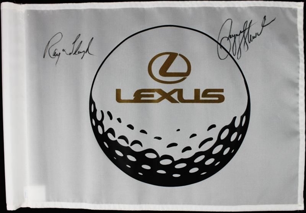 Payne Stewart & Ray Floyd Dual-Signed Lexus Challenge Golf Pin Flag (PSA/DNA)