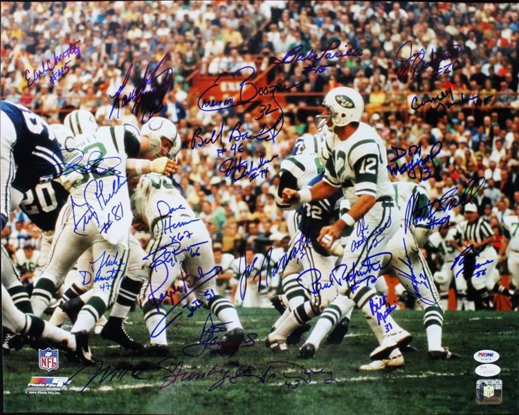 1969 Jets (SB Champs) Team Signed 16" x 20" Color Photo (25 Sigs)(PSA/DNA)