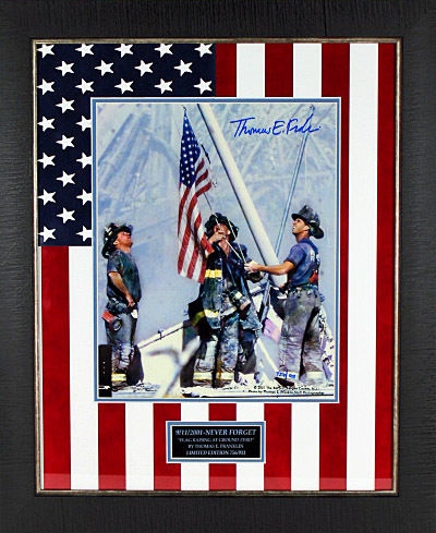 Thomas E. Franklin Signed & Framed 9/11/2001 Flag Raising Photograph (PSA/JSA Guaranteed)
