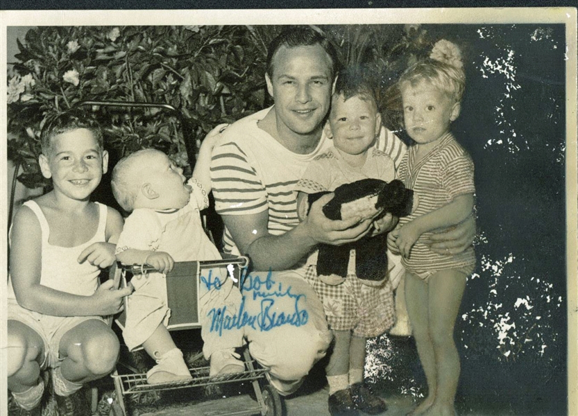 Marlon Brando Signed 3.5" x 6" Black & White Original Photo (PSA/DNA)