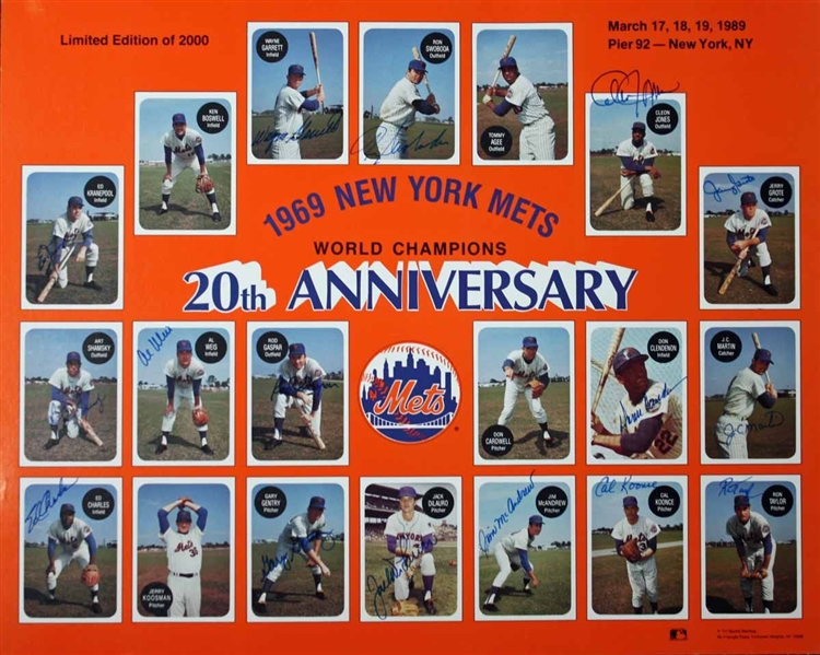 (2) 1969 Mets Team-Signed Displays (PSA/JSA Guaranteed)