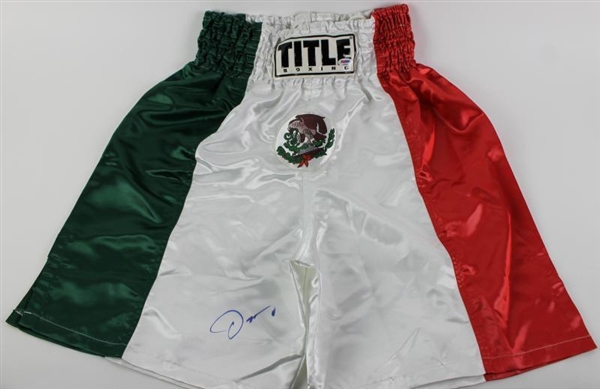 Oscar De La Hoya Signed Mexico Boxing Trunks (PSA/DNA)
