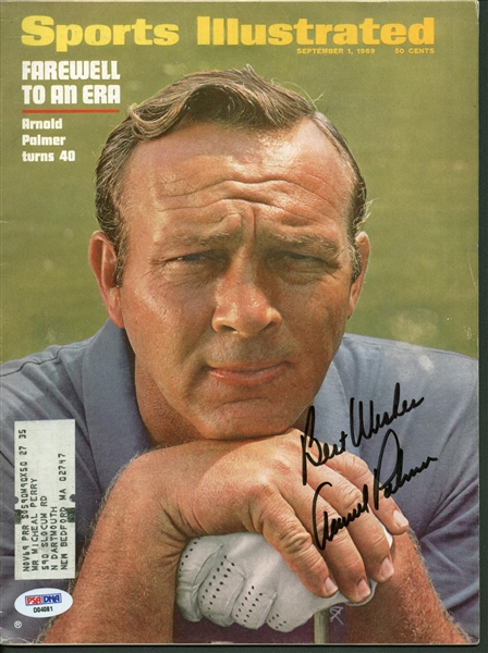 Arnold Palmer Near-Mint Signed 1969 Sports Illustrated Magazine (PSA/DNA)