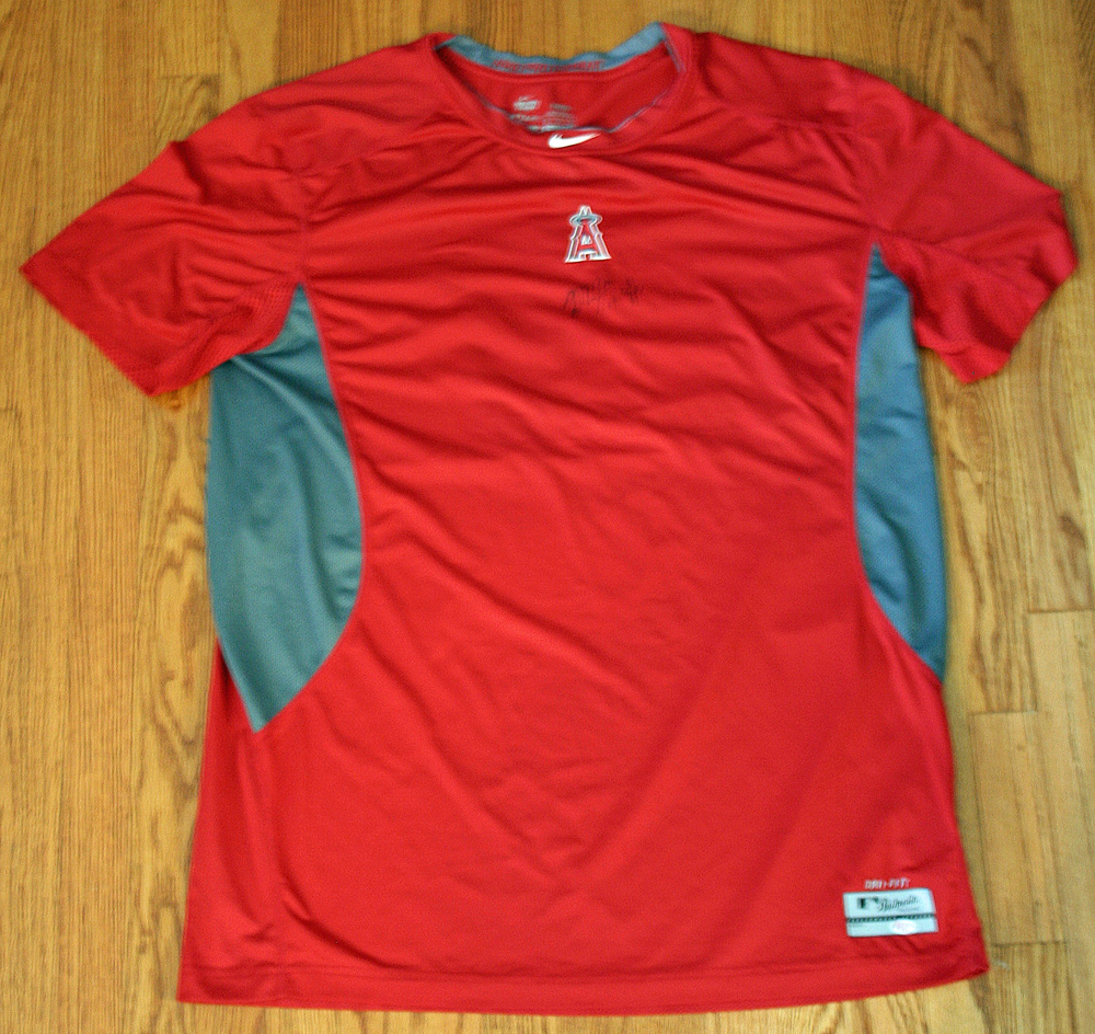 Lot Detail - 2014 Mike Trout Game Worn Jersey Undershirt (Trout COA)