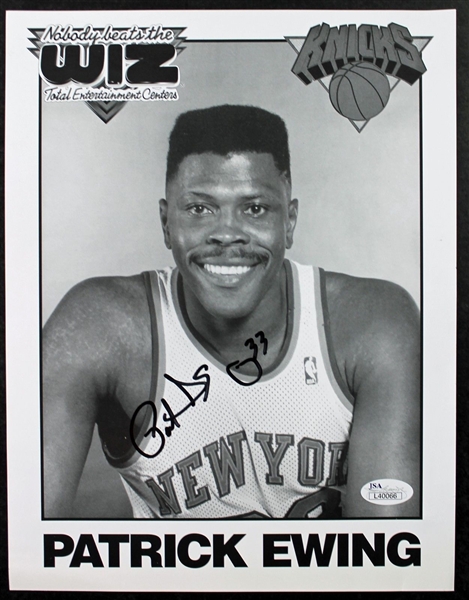 Patrick Ewing Vintage Signed Promotional 8" x 10" Black & White Photo (JSA)