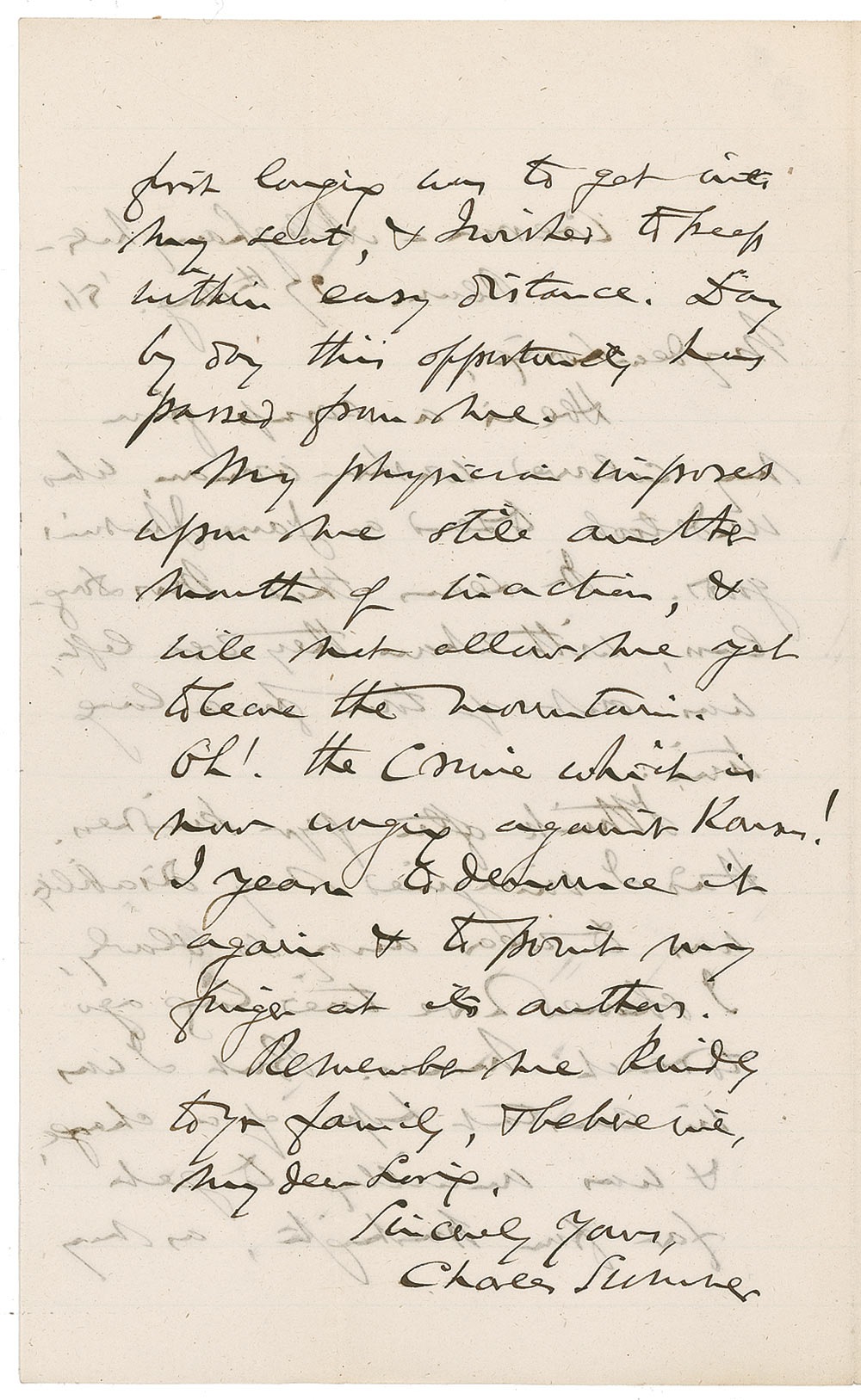 Lot Detail - Charles Sumner Rare Handwritten Signed Letter with ...