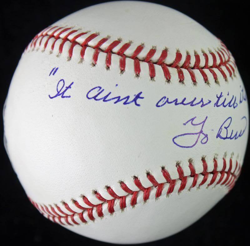 Lot Detail Yogi Berra Signed Oml Baseball With It Aint Over Till It