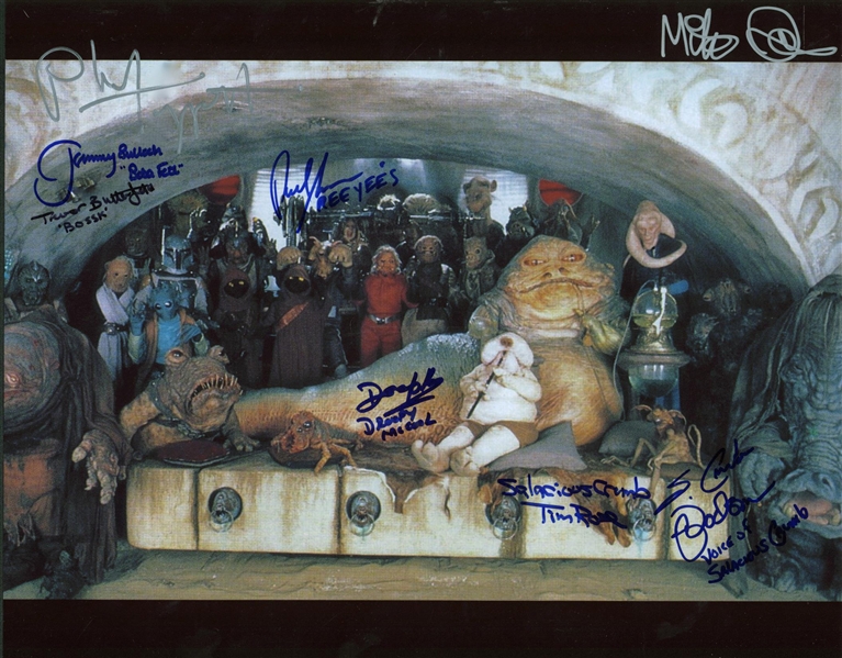 Jabbas Creatures Multi-Signed 11" x 14" Color Photo w/ 8 Signatures! (PSA/DNA Guaranteed)