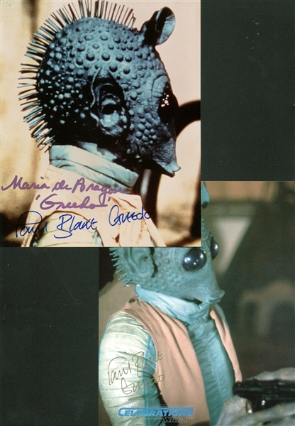 Greedo: Paul Blake Signed Lot of Four (4) 8" x 10" Photos w/ Maria De Aragon! (PSA/DNA Guaranteed)