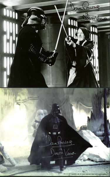 Dave Prowse Lot of Two (2) Signed 8" x 10" Black & White Photograph w/ "Is Darth Vader" Inscription (PSA/DNA Guaranteed)