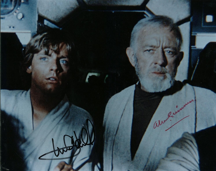 Mark Hamill & Alec Guinness RARE Dual Signed 8" x 10" Color Photo (PSA/DNA Guaranteed)