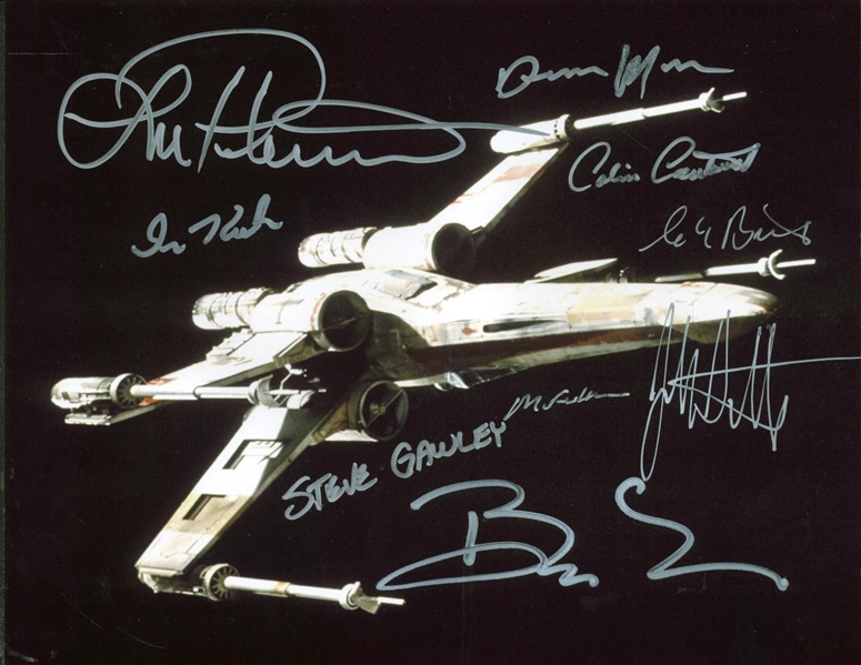 X Wing 8" x 10" Multi-Signed Photo w/ 9 Designer/Production Crew Members! (PSA/DNA Guaranteed)