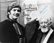 Sir Alec Guinness & David Prowse Uncommon Signed "Behind the Scenes" 8" x 10" B&W Photo (PSA/DNA Guaranteed)