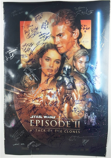 "Episode II: Attack of the Clones" Incredible Cast Signed 27" x 40" Movie Poster with 49 Autographs! (PSA/DNA Guaranteed)