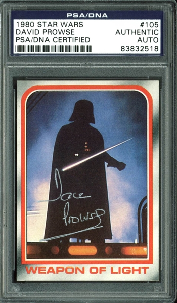 David Prowse: Lot of Eight (8) Signed Assorted Star Wars Darth Vader Trading Cards f. "The Empire Strikes Back" & "Return of the Jedi" (PSA/DNA Encapsulated)