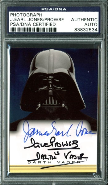 Darth Vader: David Prowse & James Earl Jones Signed 2.5" x 3.5" Photo (PSA/DNA Encapsulated)