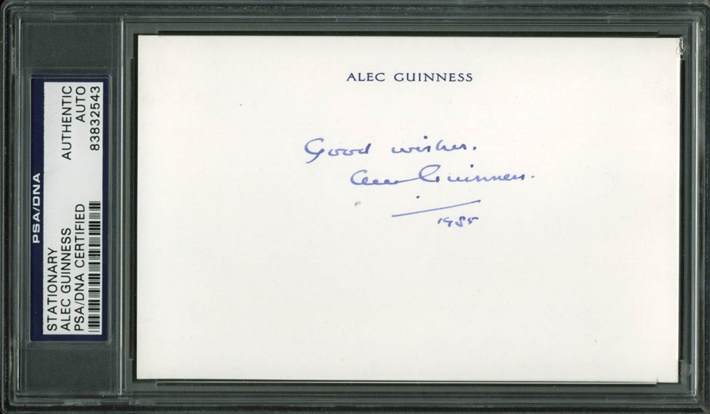 Sir Alec Guinness Signed 4" x 6" Personal Stationary Note Card (PSA/DNA)