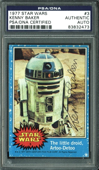 Kenny Baker: Lot of Six (6) Assorted Signed Star Wars Trading Cards (PSA/DNA Encapsulated)