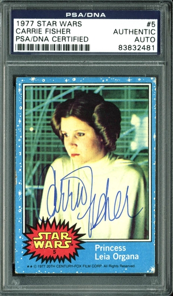 Carrie Fisher: Lot of Four (4) Signed Princess Leia 1977 Star Wars Trading Cards (PSA/DNA)