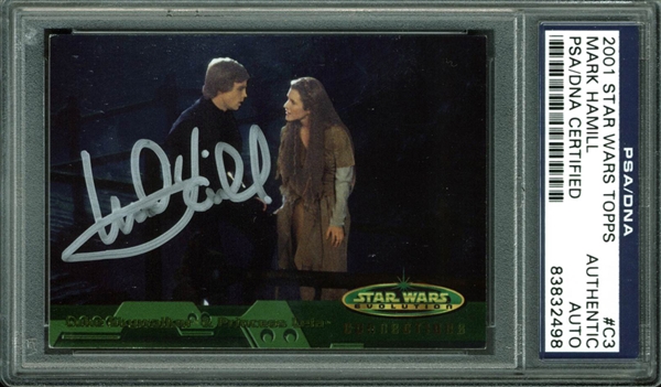 Mark Hamill Signed 2001 Topps Star Wars Evolution Trading Card #C3 (PSA/DNA Encapsulated)