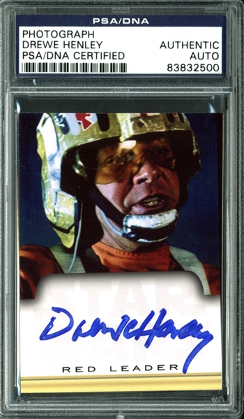 Red Leader: Drewe Henley Signed 2.5" x 3.5" Photo Card (PSA/DNA Encapsulated)