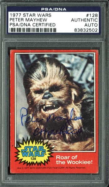 Chewbaca: Peter Mayhew - Lot of Eight (8) Signed Assorted Star Wars Trading Cards (PSA/DNA)