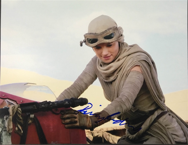 Daisy Ridley Signed 11" x 14" Color Photo from "Episode VII: The Force Awakens" (PSA/DNA Guaranteed)