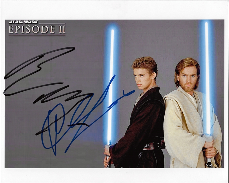 Ewan McGregor & Hayden Christensen Dual Signed 8" x 10" Color Photo from "Episode II: Attack of the Clones" (PSA/DNA Guaranteed)