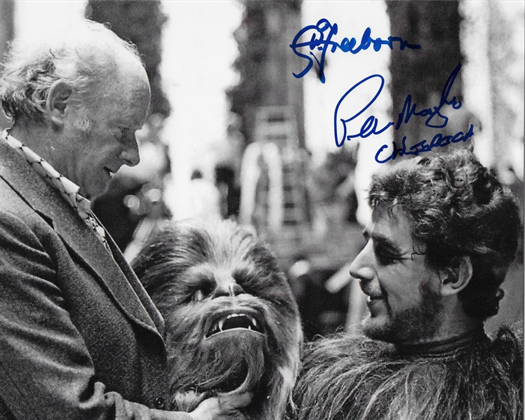 Stuart Freeborn & Peter Mayhew Rare Dual Signed 8" x 10" B&W Photo (PSA/DNA Guaranteed)