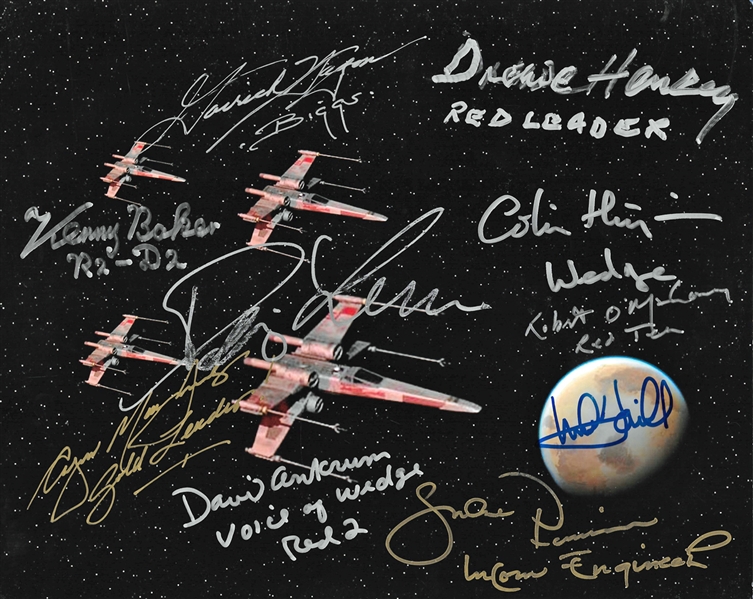 Star Wars Pilots & Rebel Forces Incredible Multi-Signed 8" x 10" Color Photo w/10 Signatures inc. Hamill (PSA/DNA Guaranteed)