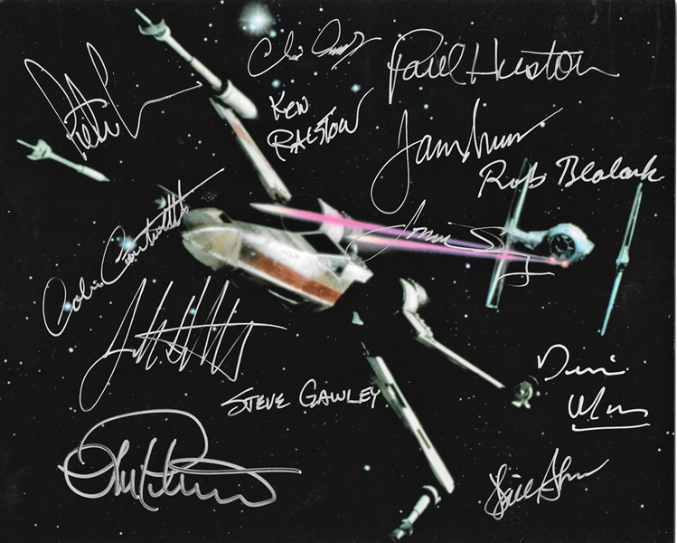 Behind The Force: ILM Model Shop & Visual Effects Crew Signed 8" x 10" Color Photo (13 Signatures)(PSA/DNA Guaranteed)