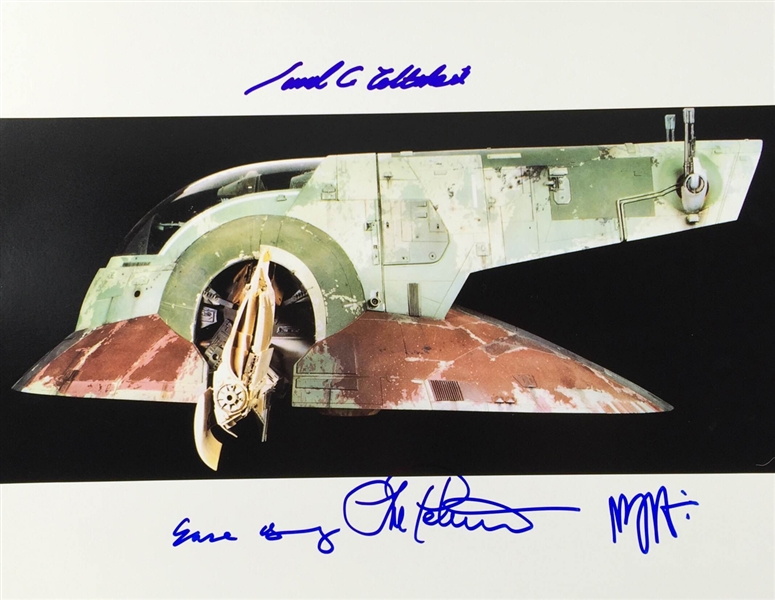 Boba Fett: "Slave I" 11 x 14 Color Photo Signed Creator & Model Builders! (4 Sigs)(PSA/DNA Guaranteed)