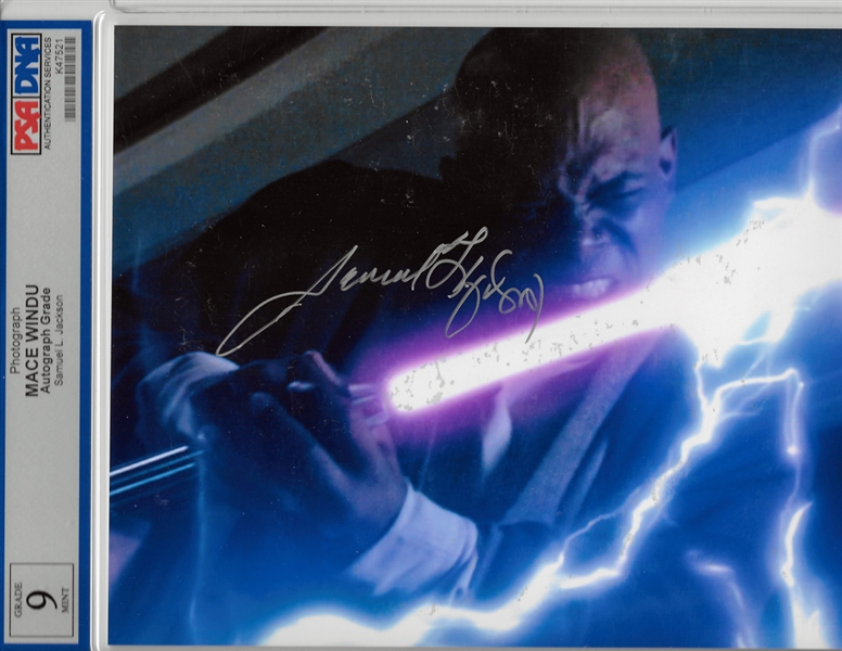 Samuel L. Jackson Signed 8" x 10" Color Photo as Mace Windu - PSA/DNA Graded MINT 9