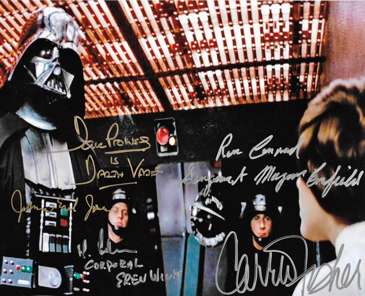 Death Star Holding Cell: 8" x 10" Color Photo Signed by Prowse, Jones, Fisher, etc. (5 Sigs)(PSA/DNA)