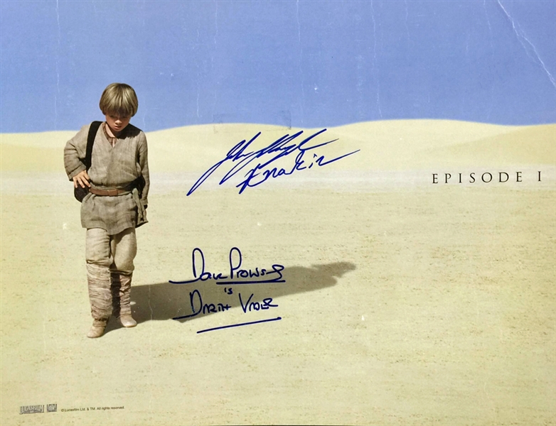 Jake Lloyd & David Prowse Dual Signed 11" x 14" Color Cardstock Photograph (PSA/DNA Guaranteed)