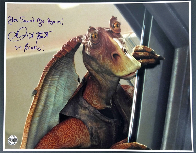 Jar Jar Binks: Ahmed Best Signed 16" x 20" Color Photo (PSA/DNA Guaranteed)