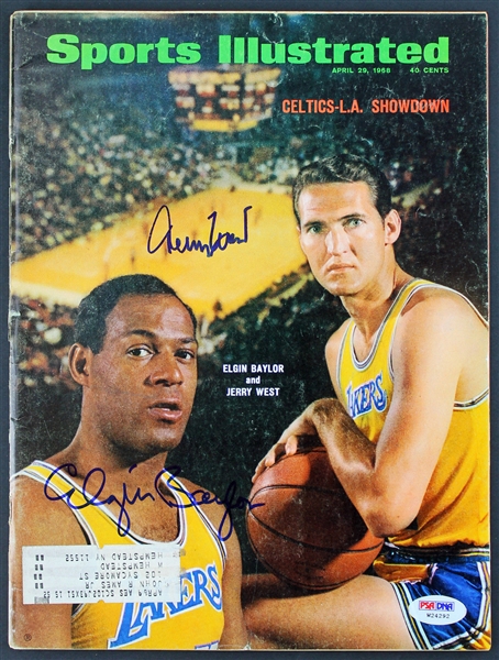 Los Angeles Lakers: Elgin Baylor & Jerry West Signed 1968 Sports Illustrated Magazine (PSA/DNA)