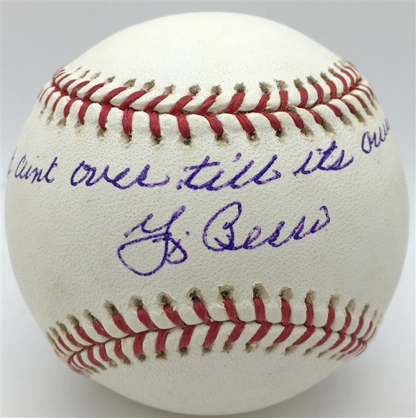 Yogi Berra Signed OML Baseball with "It Aint Over Till Its Over" Insc." (Berra Enterprises & PSA/JSA Guaranteed)