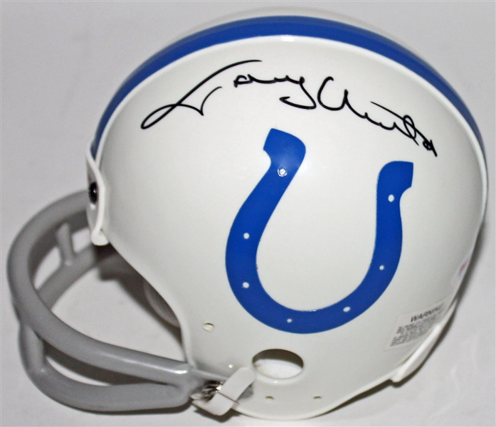 Johnny Unitas Signed Colts Mini Helmet (PSA/DNA)