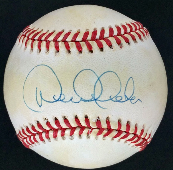 Derek Jeter Rookie Era Signed OAL (Brown) Baseball (JSA)