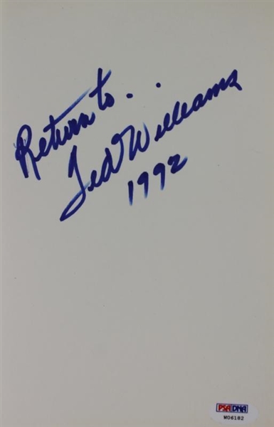 Ted Williams Personally Owned & Signed Hardcover Book (PSA/DNA)